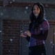 Kate Bishop smiling in the snow.